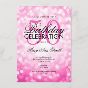 Invitación Elegante fiesta de cumpleaños número 50, luces ros