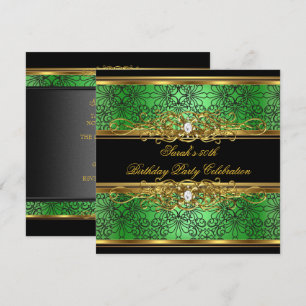 Invitación Elegante fiesta de cumpleaños número 50 Verde Lima