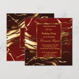 Invitación Elegante fiesta de cumpleaños número 60 de Borgoña