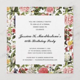 Invitación Elegante fiesta de cumpleaños número 60 de Floral
