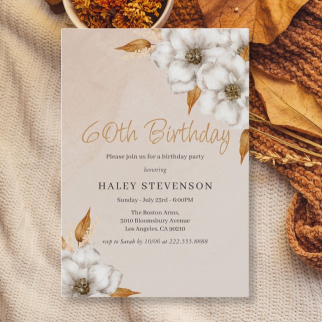 Invitación Elegante fiesta de cumpleaños número 60 de la Moda (Subido por el creador)