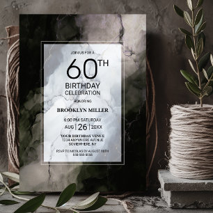 Invitación Elegante fiesta de cumpleaños número 60 de Marble