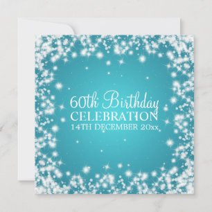 Invitación Elegante fiesta de cumpleaños número 60, espuma az