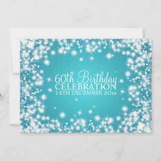 Invitación Elegante fiesta de cumpleaños número 60, espuma az