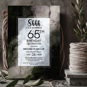 Invitación Elegante fiesta de cumpleaños número 65 de Marble