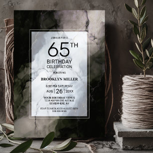 Invitación Elegante fiesta de cumpleaños número 65 de mármol