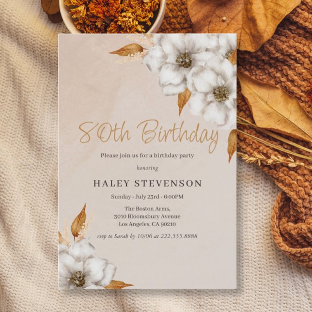 Invitación Elegante fiesta de cumpleaños número 80 de la Moda (Subido por el creador)