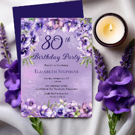 Invitación Elegante fiesta de cumpleaños número 80 de las vio