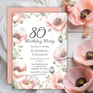 Invitación Elegante fiesta de cumpleaños número 80 de los Pop