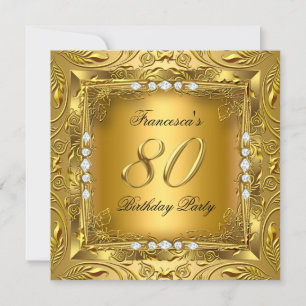 Invitación Elegante fiesta de cumpleaños número 80 Elite oro
