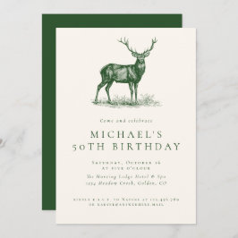 Invitación Elegante fiesta de cumpleaños para adultos verdes