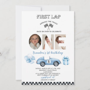 Invitación Elegante Fiesta de Cumpleaños primero de Auto de C