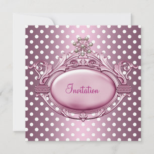 Invitación Elegante Fiesta de Cumpleaños Satén Rosa Perla Joy