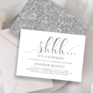 Invitación Elegante fiesta de cumpleaños sorpresa de Purpurin