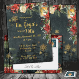 Invitación Elegante fiesta de cumpleaños sorpresa navideña Wo