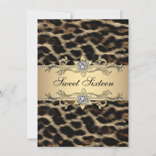 Invitación Elegante Fiesta de Cumpleaños Sweet Sixteen de Leo