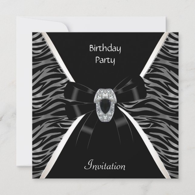 Invitación Elegante fiesta de cumpleaños Wild Blac (Anverso)