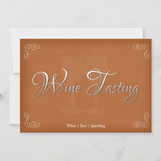 Invitación Elegante fiesta de degustación de vino en Naranja