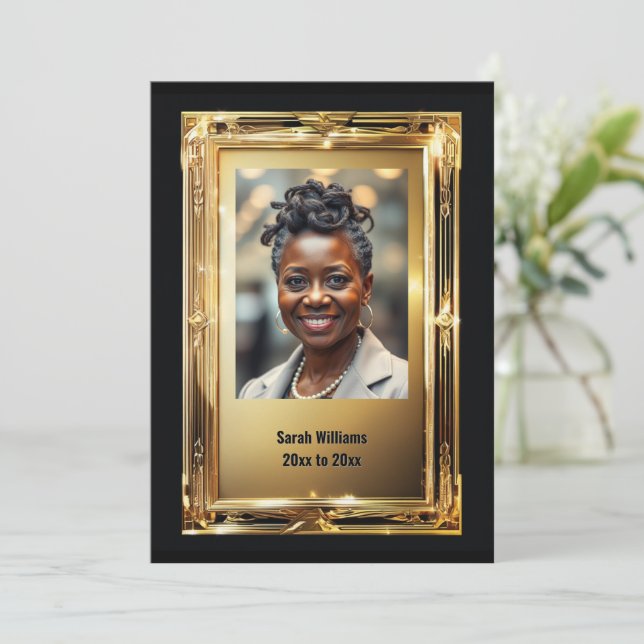 Invitación Elegante fiesta de despedida de la foto del retiro (Anverso de pie)