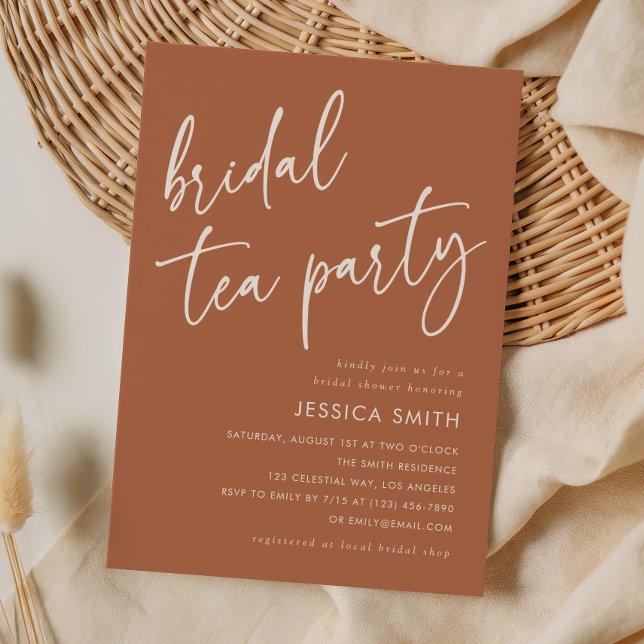 Invitación Elegante Fiesta de Despedida de Soltera Boho de Té (Subido por el creador)