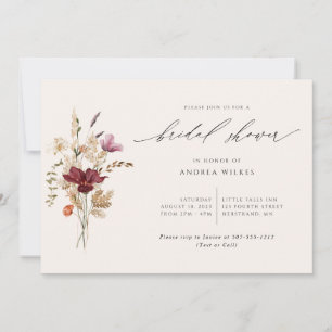 Invitación Elegante Fiesta de Despedida de Soltera Boho Flore