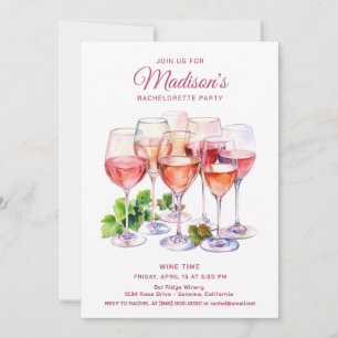 Invitación Elegante fiesta de despedida de soltera con copa d
