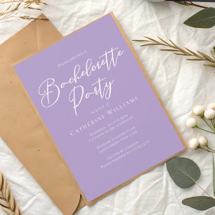 Invitación Elegante fiesta de despedida de soltera lila púrpu
