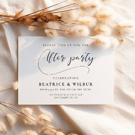 Invitación Elegante fiesta de después de la boda con caligraf