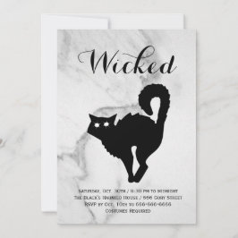 Invitación Elegante Fiesta de disfraces de Gato Negro de Márm