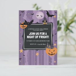 Invitación Elegante fiesta de disfraces de Halloween púrpura