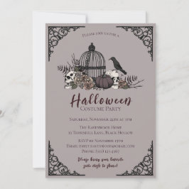 Invitación Elegante Fiesta de Disfraces para Adultos Oscuros 