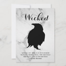 Invitación Elegante Fiesta de disfraz de mármol de Halloween