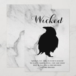 Invitación Elegante Fiesta de disfraz de mármol de Halloween