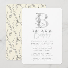 Invitación Elegante fiesta de ducha de bebé simple