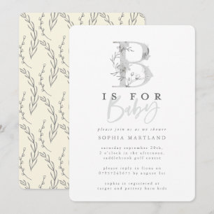 Invitación Elegante fiesta de ducha de bebé simple