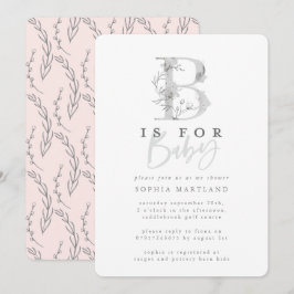 Invitación Elegante fiesta de ducha de bebé simple