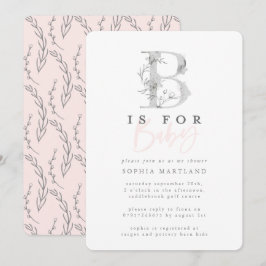 Invitación Elegante fiesta de ducha de bebé simple