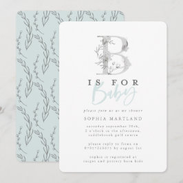 Invitación Elegante fiesta de ducha de bebé simple