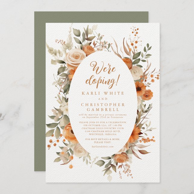 Invitación Elegante Fiesta de Elopement Verde Sage floral de  (Subido por el creador)