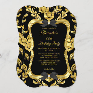Invitación Elegante Fiesta de Faux de Oro Relieve metalizado 