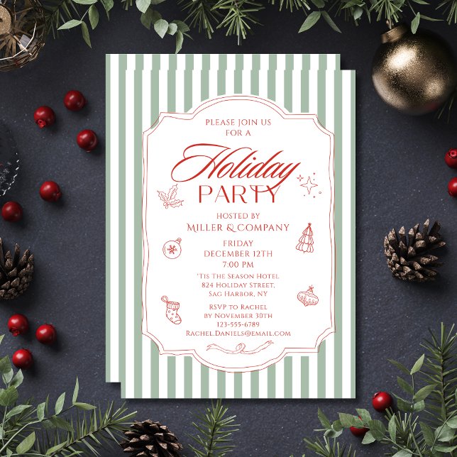Invitación Elegante fiesta de feriado de empresa de Navidades (Subido por el creador)