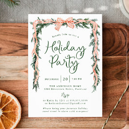 Invitación Elegante fiesta de feriado de invierno con rayas r