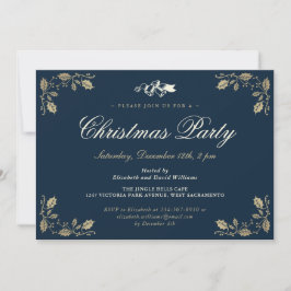 Invitación Elegante fiesta de feriado de los Navidades de Blu