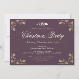 Invitación Elegante fiesta de feriado de los Navidades de Pur