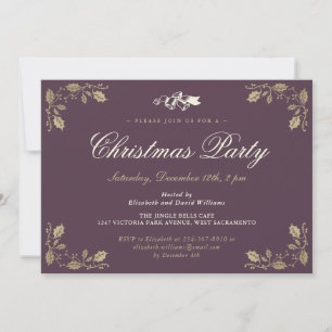 Invitación Elegante fiesta de feriado de los Navidades de Pur