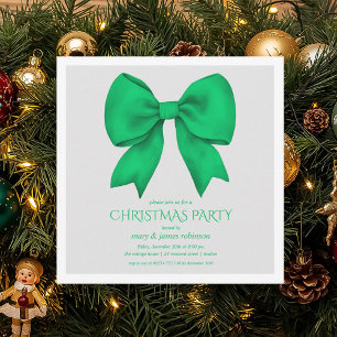 Invitación Elegante fiesta de feriado de los Navidades Green 