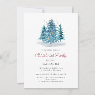 Invitación Elegante fiesta de feriado de Navidades acuáticos