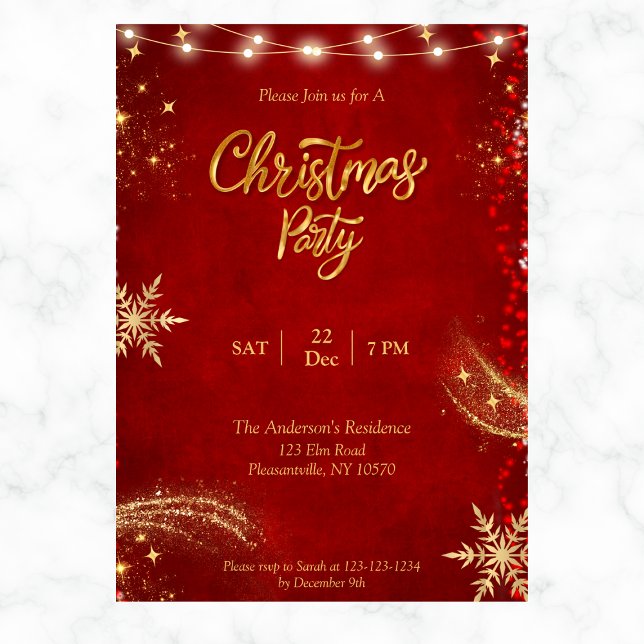 Invitación Elegante fiesta de feriado de Navidades con copas  (Subido por el creador)