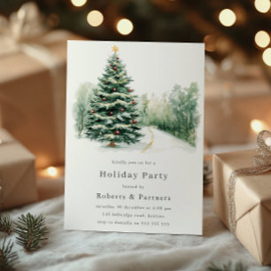 Invitación Elegante fiesta de feriado de Navidades corporativ