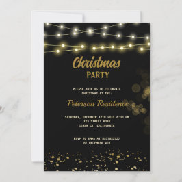 Invitación Elegante fiesta de feriado de Navidades de Black G